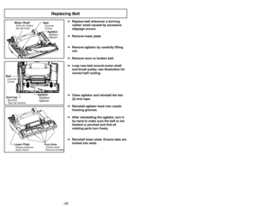 Page 42- 19 -
Cordón eléctrico
Para operar la aspiradora
FonctionnementCordon d’alimentation
N No
ot
ta
a:
:
Para reducir el riesgo de choque eléctrico,
esta aspiradora cuenta con una clavija
polarizada, uno de los contactos es más ancho
que el otro. La clavija sólo puede insertarse de
una manera en el enchufe. Si la clavija no cabe
bien en el enchufe, inviértala. Si aún no cabe,
llame a un electrista para que instale un enchufe
correcto. No altere la cla
vija de ninguna maner
a.
Use solamente las tomas de...