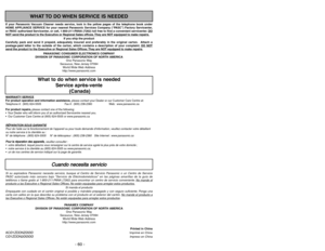 Page 60Operating Instructions
Manuel d’utilisation
Instrucciones de operación
VACUUM CLEANER
Aspirateur
Aspiradora
MC-UL671
Before operating your vacuum cleaner,
please read these instructions completely.
Avant d’utiliser l’appareil, il est recommandé
de lire attentivement ce manuel.
Antes de usar su aspiradora, lea
completamente estas instrucciones por favor.
Printed in China
ACØ1ZDDNZØØØ
Imprimé en Chine
CØ1ZDDN2ØØØØ
Impreso en China
- 60 -
PANASONIC CONSUMER ELECTRONICS COMPANY
DIVISION OF PANASONIC...