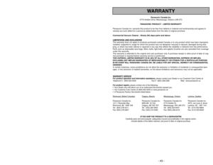 Page 43- 6 -
- 43 -
Importantes mesures de sécurité
Lors de l’utilisation de l’appareil, prendre certaines
précautions, dont les suivantes.
Lire attentivement ce manuel avant d’utiliser l’appareil
AVERTISSEMENT
Afin déviter tout risque dincendie, de chocs électriques ou de blessure:
1. NE PASlaisser lappareil sans surveillance lorsquil est branché. Toujours le
débrancher après usage et avant deffectuer tout entretien.
2.Afin déviter tout risque dincendie ou de chocs électriques, NE PASutiliser lappareil
à...