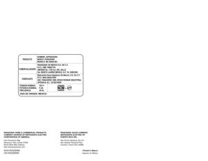 Page 28Before operating your vacuum
cleaner, please read these
instructions completely.Antes de usar su aspiradora, lea
completamente estas
instrucciones por favor.VACUUM CLEANER
Aspiradora
MC-4620A
Operating Instructions
Instrucciones de operación
CØ1ZSGØØØØ ACØ1ZSGZØØØ
Printed in Mexico
CØ1ZSGØØØØ
Impreso en México 
PRODUCTO
COMERCIALIZADOR
FABRICANTE
NOMBRE: ASPIRADORA
MARCA: PANASONIC
MODELO: MC-4620A BOPANASONIC DE MEXICO S.A. DE C.V.
R.F.C. PME 780907754
AMORES No. 1120 Col. DEL VALLE
Del. BENITO JUAREZ...