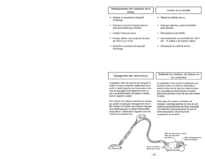 Page 47Edge Cleaner (Not Shown)Nettoyeur latéral (non illustré)Limpiador de orillas (No se muestra)
Power NozzleTête Motorisée
Power Nozzle
Wand Quick
Release PedalPédale de dégagement
du tube
Pedal de liberación
rápida del tubo
FlangeCollet
Reborde
Handle Quick ReleaseBotón de liberación rápida
del mango Bouton de dégagement
rapide de la poign eé
Wand SwivelPivot du tube
Dispositivo
giratorio del mango
BeltCourroie
Correa
Handle Release
PedalPedal de liberación del mango Pédale de
dégagement
de l’inclinaison...