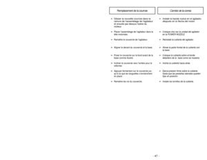 Page 47- 14 -- 47 -
ASSEMBLY
➢
➢ 
  
 
Insert wand into POWER NOZZLE
until the wand button snaps into
place.TO REMOVE:➢ Press wand quick release pedal.
➢
Pull wand out of POWER NOZZLE.
Wand Swivel Pivot du tube
Dispositivo giratorio
del mango
Power Nozzle
CanisterHood
➢ ➢ It is normal for the canister hood to come off when it is opened further\
 than needed.
➢
➢ Line up the hinges, insert them, and close the hood to replace it.
➢
➢
Open canister hood.
➢
➢ Check dust bag (See CHANGING DUST BAG for...