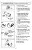 Page 22Remove the dust bin.
Remover el contenedor de polvo.
Slide the lever in the direction of the
arrow to remove the embedded dust.
Deslizar la palanca el la direcciIn de la
flecha para remover el contenedor de
polvo.

Push the release button, open the
dust bin, and then open the filter.
Presionar el botIn de liberaciIn,
remover el contenedor de polvo,
entonces remover el filtro.

Take out the cleaning brush
(included) to clean the dust filter and
pre-filter.
Remover el cepillo para limpieza del
filtro...