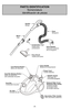 Page 8- 8 -
PARTS IDENTIFICATION 
Nomenclature
IdentificaciIn de piezas
Cord Rewind Button
Botón de retracción Carry Handle
Manija de transportación
Power Cord
Cordón eléctrico
Dust Bin Release Button
Botón de liberación
del contenedor de polvo
Dust Bin
Contenedor de polvo ON/OFF Switch
Interruptor de
encendido/apagado
Air Inlet
Entrada de aire
Exhaust Filter Cover
(Exhaust Filter inside)
Cubierta del filtro
de escape (Filtro
de escape adentro)
Secondary Filter (inside)
Filtro secondario (adentro)
Handle
Mango...