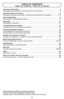 Page 2- 2 -
TABLE OF CONTENTS
Table des matières / Tabla de contenido
Consumer Information  . . . . . . . . . . . . . . . . . . . . . . . . . . . . . . . . . . . . . . . . . . . . . . . . . 3
Renseignements importants / Información para el consumidor . . . . . . . . . . . . . . . . . . . . 4
Important Safety Instructions  . . . . . . . . . . . . . . . . . . . . . . . . . . . . . . . . . . . . . . . . . . . . 6
Importantes mesures de sécurité / Instrucciones importantes de seguridad . . . . . . . . 7, 8
Parts...