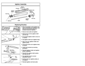 Page 341)
➢Ne brancher qu’une fois l’assemblage
terminé.
➢Localiser la vis de la poignée.
➢
Positionner la poignée tel que démontré
ci-dessous
2)
➢Dégager le tuyau du support.
➢
Lors de linstallation du manche, appuyer
fermement le manche sur le boîtier.
➢Insérer et serrer la vis.
3)
➢Insérer le cordon d’alimentation à
l’intérieur du crochet de rangement.
4)
➢Enrouler le cordon autour des crochets
de rangement.
➢Fixer la fiche au cordon d’alimentation à
l’aide de son agrafe.
➢Replacer le tuyau sur le support du...