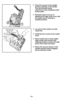 Page 48- 48 -
Four ScrewsQuatre vis
Cuatro Tornillos➢ Lay unit on floor bottom up with
nozzle flat.
➢ Install the four screws to the nozzle
cover.
➢ Route nozzle hose to hose holder.
Align nozzle hose bracket with
retaining bracket on body and slide
down unit it clicks into place.
➢ Return the vacuum cleaner to the
upright position before plugging
into an electrical outlet.
21
➢Place the vacuum in the upright
position standing on the handle.
This will minimize wheel
interference when installing nozzle
bottom...