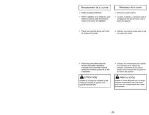 Page 43’b ’f4 ’b’b 43 ’b
Winding the Power Cord

Hook the power cord into the clip 
which is located on the upper cord 
storage hook as shown.

Wind the power cord around the cord
storage hooks.
 Secure the power cord plug on the 
power cord.
L o c k i n g N o t c h
E n c o c h e d e v e r r o u
H e n d i d u r a d e f i j a c i ó n
Attaching Hose
 Remove hose from carton box.
 Insert hose end with tabs into the 
slots on the suction inlet until hose 
snaps and locks into position.
 Insert the other end into...