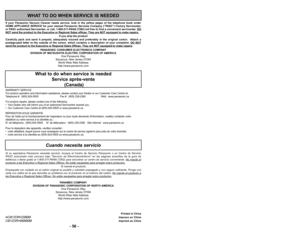 Page 56Before operating your vacuum cleaner,
please read these instructions completely.
Avant d’utiliser l’aspirateur, il est recommandé de lire attentivement ce manuel.
Antes de usar su aspiradora, lea
completamente estas instrucciones por favor.
VACUUM CLEANER (HOUSEHOLD) Aspirateur
Aspiradora
MC’bUG4’f3
Operating Instructions Manuel d’utilisation
Instrucciones de operaciKn
Printed in ChinaACY\fZDRHZYYYImpreso en ChinaCY\fZDRHYYYYYImprim: au China
’b 56 ’b
PANASONIC CONSUMER ELECTRONICS COMPANY
DIVISION OF...