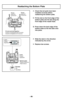 Page 46–Ó 46–Ó
Check that all parts have been
installed correctly before
reattaching the bottom plate.
 Fit the slot on the front edge of the
bottom plate into the tab along the
front edge of the nozzle head. 
 Press down the back edge of the
bottom plate so the two tabs click
into place.
 Slide the latch in the direction
indicated by the arrow.
 Replace two screws.
Reattaching the Bottom Plate
1
Press
Appuyer
Presionar
2 22
2
Press
Appuyer
Presionar
F i t s l o t a n d t a b t o g e t h e r
I n s é r e r l a l...