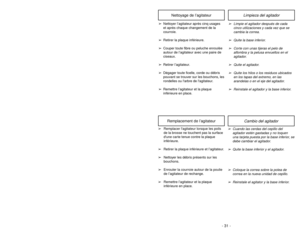 Page 31- 14 -
- 31 -
1)
➢ ➢
Detach plug head from power cord.
➢ ➢
Rotate cord hook down to release
cord.
Cord HookCrochet de
rangement
du cordon
Sujetador
del cordón
2)
➢ ➢
Return the cord hook to the upright
position before attempting to rewind
the cord.
Using Cord HookFEATURES
Automatic Self Adjusting Nozzle
➢ ➢
The nozzle of your Panasonic upright
vacuum cleaner automatically
adjusts to any carpet pile height.
➢ ➢
Feature allows nozzle to float evenly
over carpet pile surfaces.
➢ ➢
No manual adjustments...