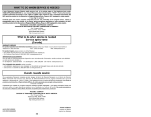 Page 48Before operating your vacuum cleaner,
please read these instructions completely.
Avant d’utiliser l’appareil, il est recommandé
de lire attentivement ce manuel.
Antes de usar su aspiradora, lea
completamente estas instrucciones por favor.VACUUM CLEANER
Aspirateur
Aspiradora
MC-UG589
Operating Instructions
Manuel d’utilisation
Instrucciones de operación
Printed in Mexico
ACØ1ZDEYZØØØ
Impreso en Mexico
CØ1ZDEYØØØØØ
Imprimé au Mexique
- 48 -
PANASONIC CONSUMER ELECTRONICS COMPANY
DIVISION OF MATSUSHITA...