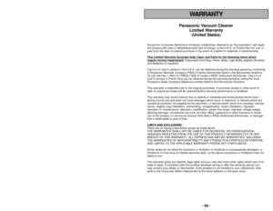 Page 69- 8 -
TABLE OF CONTENTS
CONSUMER INFORMATION........................................................................\
...................................... 2
IMPORTANT SAFETY INSTRUCTIONS ........................................................................\
...................... 5
PARTS IDENTIFICATION ........................................................................\
............................................ 10
FEATURE CHART...