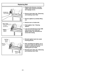 Page 32- 32 -
Características
Caractéristiques
Boquilla de ajuste automático
Tête d’aspiration autoréglable
➢La boquilla de su aspiradora vertical
Panasonic se ajusta automáticamente
a la altura de cualquier pelo de
alfombra.
➢La característica permite que la
boquilla flote fácilmente en las
superficies del pelo de alfombra.
➢No se requieren los ajustes manuales.
➢Cet aspirateur Panasonic incorpore un
dispositif qui règle automatiquement la
hauteur des brosses selon la longueur
des fibres de la moquette....