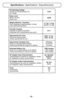 Page 32DC Operating Voltage
Tension de fonctionnement CC16.8V
DC Voltaje 
Noise Level
Niveau de bruit66dB
Ruido nivel 
Weight (StickVac / HandVac)
Poids (Aspirateur-balai/Aspirateur à main)
Peso (StickVac/HandVac) 
Dust Bin Capacity
Capacité du godet à poussière0.6 L
Capacidad del compartimiento para polvo 
Approximate Use Time
Autonomie approximative
Tiempo aproximado de uso 
Approximate Charging Time 5.5 hours
Durée de recharge approximative 5,5 heures
Tiempo aproximade de carga de la batería 5.5 horas...