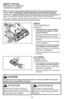 Page 42- 42 -
AIR TURBINE
TURBINE À AIR 
TURBINA DE AIRE 
➢  Use scissors to remove any build-
up entangled around the agitator.
     Utiliser des ciseaux pour retirer toute
obstruction sur l'agitateur.
     Coloque el agitador en las ranuras de
la boquilla.
CAUTION
To reduce the risk of injury from moving parts, remove air turbine from vacuum
cleaner hose or wand before servicing.
ATTENTION
Afin de réduire le risque de blessure
causée par des pièces en mouvement,
retirer la turbine à air du tuyau ou du...