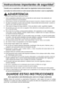 Page 9- 9 -
Instrucciones importantes de seguridad
Cuando use su aspiradora, debe sequir las siguientas instrucciones basicas:
Lea todas las instrucciones en este manual antes de armar o usar su aspiradora.
ADVERTENCIAPara reducir el riesgo de incendio, choque eléctrico, lesiones:
1.   Use su aspiradora solamente como se describe en este manual. Use solamente con
accesorios Panasonic recomendados. 
2.   Desconecte la fuente de electricidad antes de hacer el servicio o limpiar el área del  cepillo.
3.   No deje...