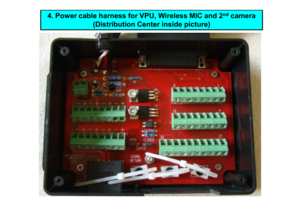 Page 74. Power cable harness for VPU, Wireless MIC and 2nd
camera
(Distribution Center inside picture)   