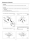 Page 1515
Maintenance   (Cleaning)II
Disconnect power source before working on unit. Routine maintenance must be done every year.
1. Never use gasoline, benzene, thinner or any other similar chemicals for cleaning the grille and the
    ventilating fan.
2. Do not allow water to enter motor.
3. Do not expose plastic parts to temperature over 140  F (60  C).
Remove grille. (Squeeze mounting spring and pull down)Wash and clean grille. (Use non-abrasive kitchen
detergent)
Remove dust and dirt from fan body using a...