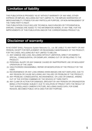 Page 55
Limitation of liability
THIS PUBLICATION IS PROVIDED "AS IS" WITHOUT WARRANTY OF ANY KIND, EITHER 
EXPRESS OR IMPLIED, INCLUDING BUT NOT LIMITED TO, THE IMPLIED WARRANTIES OF 
MERCHANTABILITY, FITNESS FOR ANY PARTICULAR PURPOSE, OR NON-INFRINGEMENT OF 
THE THIRD PARTY'S RIGHT.
THIS PUBLICATION COULD INCLUDE TECHNICAL INACCURACIES OR TYPOGRAPHICAL 
ERRORS. CHANGES ARE ADDED TO THE INFORMATION HEREIN, AT ANY TIME, FOR THE 
IMPROVEMENTS OF THIS PUBLICATION AND/OR THE CORRESPONDING PRODUCT...