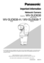 Page 1Before attempting to connect or operate this product,  
please read these instructions carefully and save this manual for future use. 
The model number is abbreviated in some descriptions in this manual.
PGQP2225ZA        fle0816-0
* For information about the installation tasks, refer to the provided installation guide. For information about how to perform the settings and how to operate the camera, refer to the operating instructions on the 
provided CD-ROM.
Important Information
Network Camera
Model...