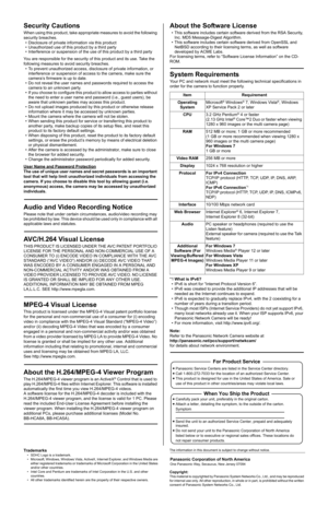 Page 2Security Cautions
When using this product, take appropriate measures to avoid the following 
security breaches.
• Disclosure of private information via this product
• Unauthorized use of this product by a third party
• Interference or suspension of the use of this product by a third party
You are responsible for the security of this product and its use. Take the 
following measures to avoid security breaches.
• To prevent unauthorized access, disclosure of private information, or 
interference or...