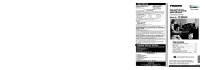 Page 1LSQT0761 A
Video Cassette Recorder
Operating Instructions
(Basic Operations)
For advanced operations, see the separate 
“Advanced Operations” instruction book.
Model No. PV-V4524S
• Limited Warranty  Customer Services Directory  Guía para rápida consulta (Spanish Quick Use Guide)
- 12 -
- 11 -
 Guía para rápida consulta (Spanish Quick Use Guide)  Location\
 of Controls (Multi Function Display, Rear View of the VCR)
- 9 -
Panasonic Consumer Electronics Company, 
Division of Matsushita Electric...