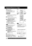 Page 2020For assistance, please call : 1-800-211-PANA(7262) or send e-mail to : consumerproducts@panasonic.com
Playback/ Record on a Tape
Ready Checklist
All connections are made. (pp. 12 ~ 15)TV and DECK are plugged in.TV is on and tuned to CH 3, 4, or VIDEO.Remote is in VCR mode. (Press VCR.)
Insert a tape.
DECK power comes on. If Auto VCR/TV (see
p. 32) is set to “OFF,” press VCR/TV on the
remote to be VCR mode.
If tape has no rec. tab (p. 6), auto play begins.
Special Features During Play
1
2
3
Press...