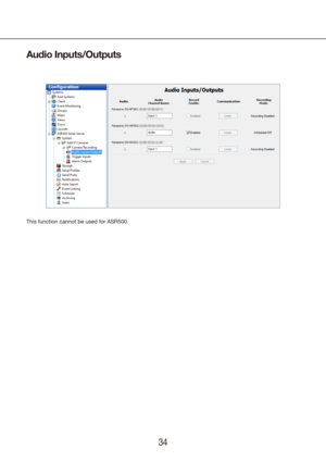 Page 343435
Audio Inputs/Outputs
This function cannot be used for ASR500. 