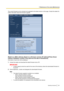 Page 205The current firmware can be checked and upgraded to the latest version on this page. Contact the dealer for
further information about the firmware upgrade.
[Model no.], [MAC address], [Serial no.], [Firmware version], [IP address(IPv6)], [Viewer
software installation counter], [Time past from the date of manufacture]
Information of each item will be displayed.
1. Contact the dealer and download the latest firmware onto a PC.
IMPORTANT
•A blank (space) cannot be used for the name of the directory where...