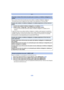 Page 208- 208 -
Wi-Fi
•Fijar el mismo ID de inicio de sesión para esta unidad y su teléfono inteligente o tableta es 
conveniente para enviar imágenes de esta unidad a otros dispositivos o servicios WEB.
Revise los detalles si se actualizaron los términos de uso.
1Seleccione [Ajuste Wi-Fi] en el menú [Wi-Fi] y pulse [MENU/SET]. (P48)2Pulse 3/4 para seleccionar [LUMIX CLUB], luego pulse [MENU/SET].
3Pulse  3/4 para seleccionar [Condiciones], luego pulse [MENU/SET].
•La cámara se conectará a la red y se...