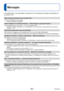 Page 82- 82 -VQT4W40
Mensajes
Los significados y las respuestas necesarias a los mensajes principales \
visualizados en 
el monitor LCD.
[Esta tarjeta de memoria no se puede usar.]
 
●No es compatible con la cámara. 
  → Utilice una tarjeta compatible.
[Unas imágenes no pueden borrarse]     [Esta imagen no puede borrarse\
]
 
●Las imágenes que no son DCF ( →31) no se pueden borrar.
  →  Guarde los datos necesarios en un ordenador o en otro aparato y luego ut\
ilice [Formato] en la 
cámara. (→41)
[No puede...