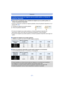 Page 21- 21 -
Preparación
∫Acerca de la visualización de la cantidad de imágenes que se pueden grabar y el 
tiempo de grabación disponible
∫ Cantidad de imágenes que pueden grabarse
•
[ i 99999] se visualiza si hay más de 100.000 imágenes restantes.
∫ Tiempo de grabación disponible (cuando graba imágenes en movimiento)
•“h” es una abreviatura de hora, “m” de minuto y “s” de segundo.
•El tiempo grabable es el tiempo total de todas  las imágenes en movimiento que se grabaron.
•Las imágenes en movimiento pueden...