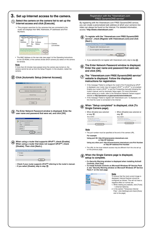 Page 164To ensure that the most current image is 
displayed, Internet Explorer should be 
configured as follows. This will not have a 
negative effect on normal use.
1. While viewing any website, click [Tools]     [Internet Options].
2. In the section Temporary Internet  Files, click [Settings] and check [Every 
visit to the page].
If a Security Warning window is displayed when installing ActiveX 
Controls, click [Yes].
To install ActiveX Controls on Microsoft Windows XP Service Pack 2, see Security Warning...