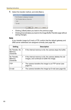 Page 96Operating Instructions
60
7.Select the transfer method, and click [Next>].
 Clicking [