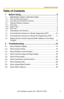 Page 7Installation/Troubleshooting
 3[For assistance, please call: 1-800-272-7033]
Table of Contents
1 Before Using ..................................................................4
1.1 IMPORTANT SAFETY INSTRUCTIONS........................................ 4
1.1.1 FCC and Other Information ....................................................................... 5
1.1.2 User Name and Password Protection........................................................ 6
1.2 Camera Feature...