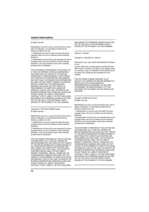 Page 2626
Useful Information
All rights reserved.
Redistribution and use in source and binary forms, with or 
without modification, are permitted provided that the 
following conditions are met:
1. Redistributions of source code must retain the above 
copyright notice, this list of conditions and the following 
disclaimer.
2. Redistributions in binary form must reproduce the above 
copyright notice, this list of conditions and the following 
disclaimer in the documentation and/or other materials 
provided with...