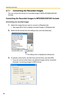 Page 104
Operating Instructions
90
2.7.1 Converting the Recorded Images
You can convert the format of a re corded image to MPG/JPG/WAV/ASF/AVI 
for mats.
Converting the Recorded Images to MPG/WAV/ASF/AVI formats
[Converting one recorded image]
1.Select the image that you want to convert in [Playback list].
 See page 89 for how to display recorded images in [Playback list].
2.Select the file format from the editing menu and click [Execute].
The editing menu is displayed by clicking here.
3.To specify a time...