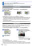 Page 7474   VQT2P58
Uso del menú [REPR.] (Continuación)
Modo de reproducción: 
  [GIRAR PANT.]
Gira automáticamente los retratos.
Configuración:  Pulse [MENU] →  Menú [REPR.] → Toque [GIRAR PANT.]
Toque [ON]
[ON] [OFF]
  ●[GIRAR PANT.] no se pueden usar con imágenes en movimiento.  ●Las imágenes fijas tomadas con la superficie del objetivo orientada directamente hacia arriba 
o hacia abajo y las imágenes fijas tomadas con otras cámaras pueden no girar. Además, las 
imágenes fijas tomadas mientras la cámara se...