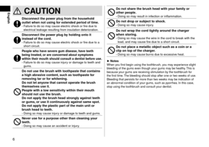 Page 66
EnglishCAUTION
Dis\fonne\ftthepowerplugfromthehouseholdoutletwhennotusingforextendedperiodoftime\b-	Failure to \fo so may cause electric shock or fire \fue to 
electrical leakage resulti\lng from insulation \l\feterioration.
Dis\fonne\ftthepowerplugbyholdingontoitinsteadofthe\ford\b-	Failure to \fo so may cause electric shock or fire \fue to a 
short circuit....