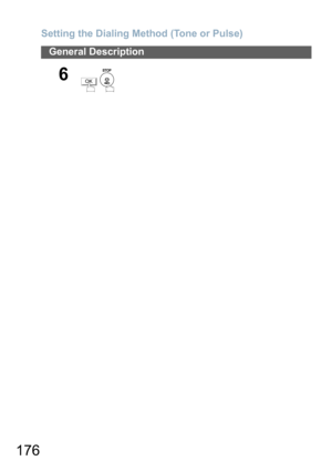 Page 176Setting the Dialing Method (Tone or Pulse)
176
General Description
6
 
OK 