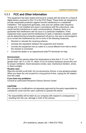 Page 5Installation/Troubleshooting
5[For assistance, please call: 1-800-272-7033]
1.1.1 FCC and Other Information
This equipment has been tested and found to comply with the limits for a Class B 
digital device, pursuant to Part 15 of the FCC Rules. These limits are designed to 
provide reasonable protection against harmful interference in a residential 
installation. This equipment generates, uses and can radiate radio frequency 
energy and, if not installed and used in accordance with the instructions, may...