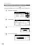 Page 100Edit File Mode
100
To change the start time and/or stations in a communication file, follow the steps below.
Make sure that the FAX/EMAIL lamp is ON.  If not, press   to select the FAX/EMAIL mode.
Changing the Start Time or the Station of a File
1 
2
3
Select the file that you want to change and press  .
4
Enter a new start time and press  .
MODE SETTINGEDIT FILE MODE
BASIC MENU
DELETE FILE PRINT FILEFILE LIST CHANGE TIME/STN
ADD DOCUMENT RETRY INCOMP. FILE
PRINT OUT
STDFINE
TEXT/PHOTO
MEMORY XMTADDRESS...