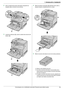 Page 151. Introducción e instalación
15Comuníquese con un distribuidor autorizado Panasonic para obtener ayuda.
2Abra la cubier ta del cartucho del tambor empujando las 
lengüetas (
2) en dirección de las flechas.
3Levante las palancas (3) y abra la cubier ta del car tucho del 
tambor (
4).
4Retire el protector anaranjado (5) jalándolo hacia usted, y 
después sáquelo completamente de la unidad.
5Retire el car tucho del tambor de color de la bolsa protectora.
LRetire la cinta adhesiva de envío.
LNo retire el...