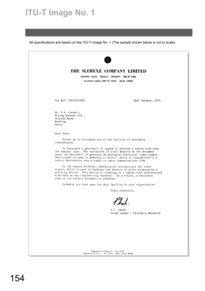 Page 154154
ITU-T Image No. 1
All specifications are based on the ITU-T Image No. 1 (The sample shown below is not to scale). 