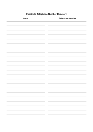 Page 157Facsimile Telephone Number Directory
Name Telephone Number 