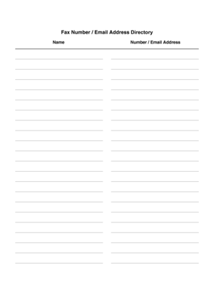 Page 137Fax Number / Email Address Directory
Name Number / Email Address 