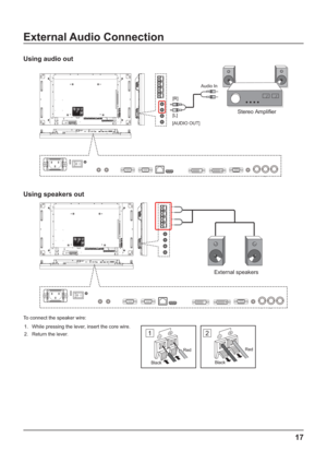 Page 1717
+
$
Using audio out
RS232 Out IR_In RS232 In RJ-45 HDMI In DVI OutDVI In VGA YPbPr/CVBS
PrYPb Audio In 1 IR_Out
J{E