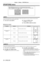 Page 6060 - ENGLISH
Chapter 4 Settings — [POSITION] menu
[POSITION] menu
Select [POSITION] from the main menu, and select the item from the sub-m\
enu.
Refer to “Navigating through the menu” (
x page 51) for the operation of the menu screen.
r
f After selecting the item, press 
asqw to adjust.
[SHIFT]
You can move the image position vertically or horizontally if the image p\
osition projected on the screen is shifted even when the relative 
position of the projector and the screen is installed correctly.
1)...