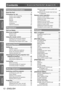 Page 12Contents
12 - ENGLISH
Important 
Information
Preparation
Getting Started
Basic Operation
Settings
Maintenance
Appendix
Important Information
Read this first! ............................................ 2
P recautions for use
 ...................................1
 5
Cautions when transporting ............................. 15
Cautions when installing
 ...........
 ....................... 15
Security
 ............

............................................... 18
Disposal
 ..............